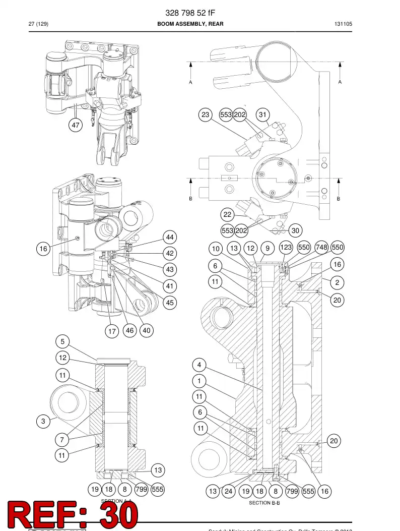 33178401a 331 784 01a SUPPORT LEFT - Sandvik Technical Drawing