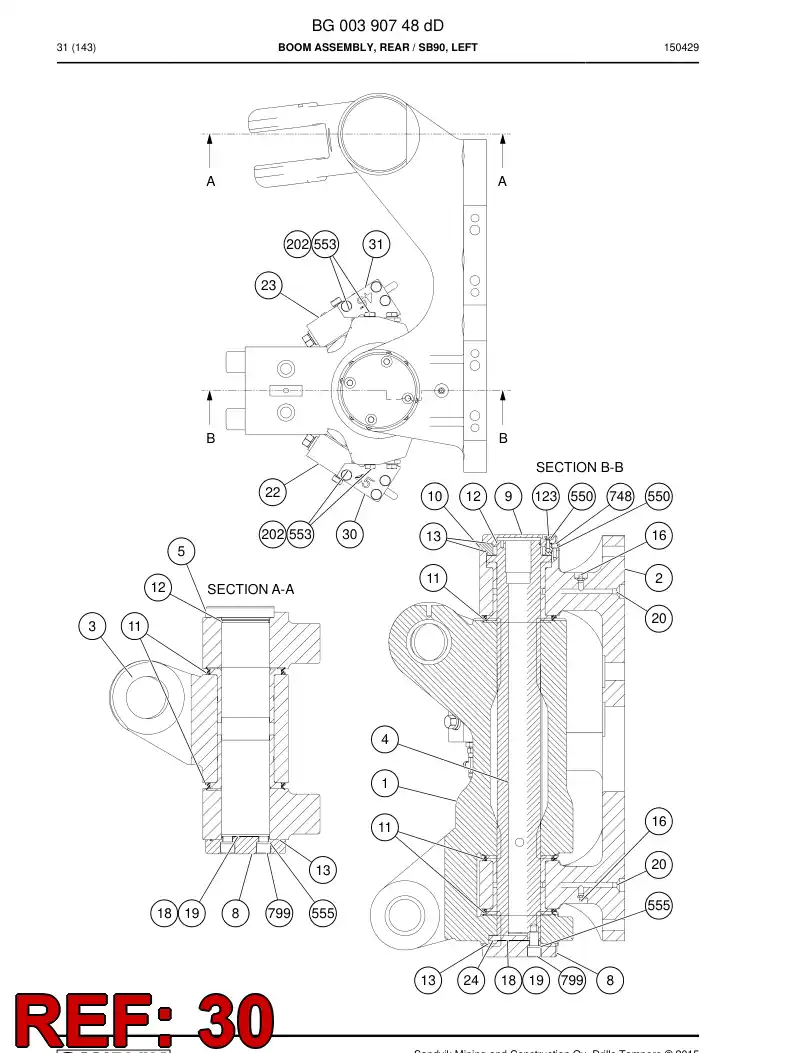 33178401b 331 784 01b Bracket - Sandvik Technical Drawing