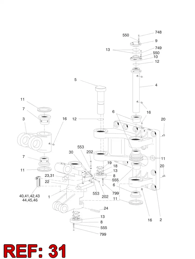 33178402 331 784 02 SUPPORT RIGHT - Sandvik Technical Drawing