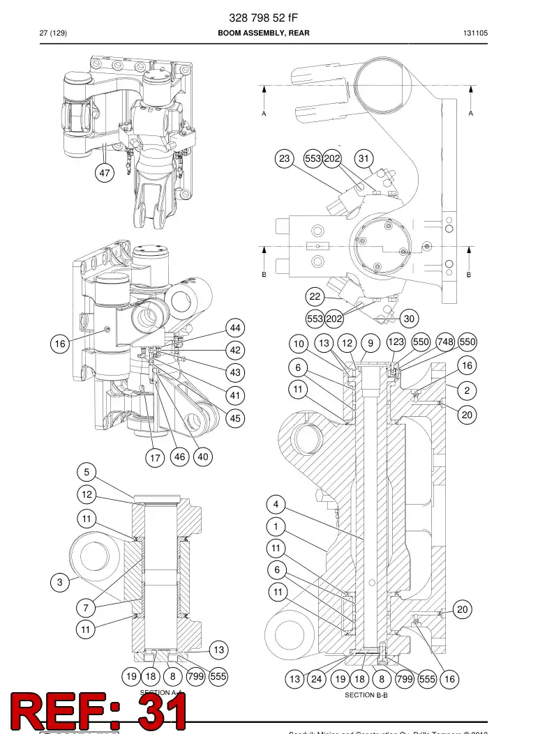 33178402a 331 784 02a SUPPORT RIGHT - Sandvik Technical Drawing