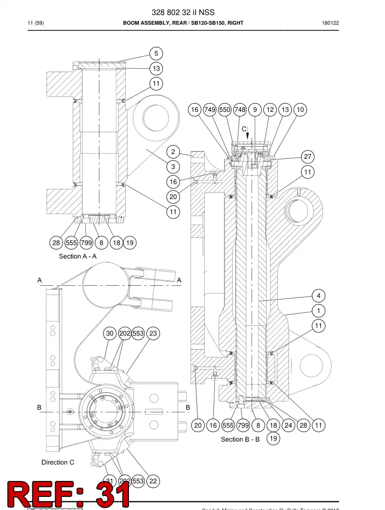 33179942b 331 799 42b Bracket - Sandvik Technical Drawing