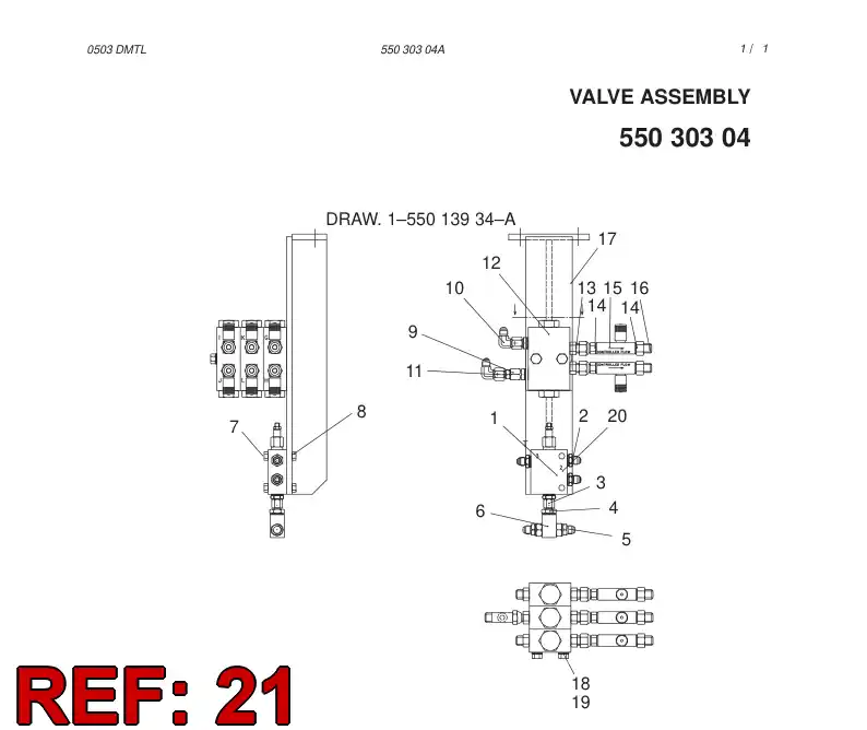 33213781 332 137 81 PRESSURE REDUCING VALVE ASSY - Sandvik Technical Drawing