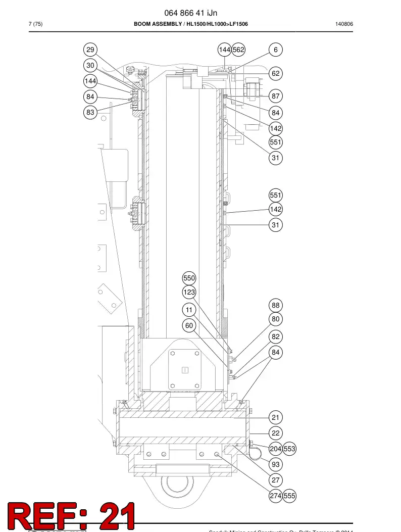 33220118 332 201 18 Shaft - Sandvik Technical Drawing