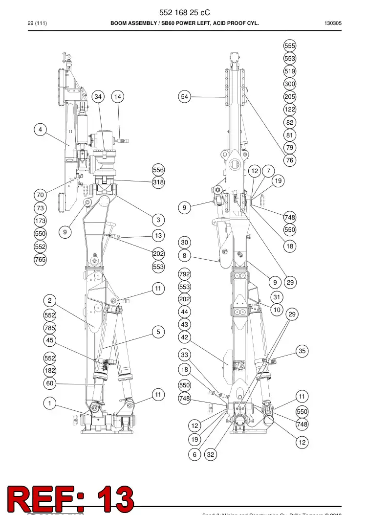 33230148a 332 301 48a HOSE SUPPORT - Sandvik Technical Drawing