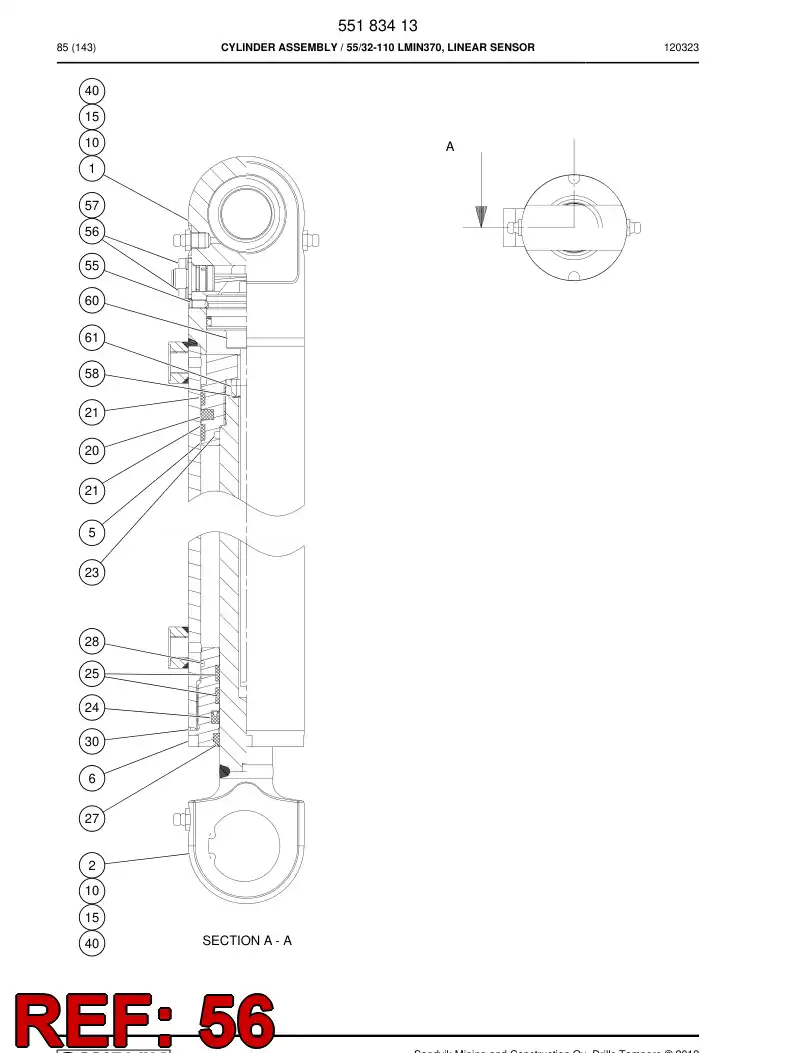 33241161 332 411 61 Screw - Sandvik Technical Drawing