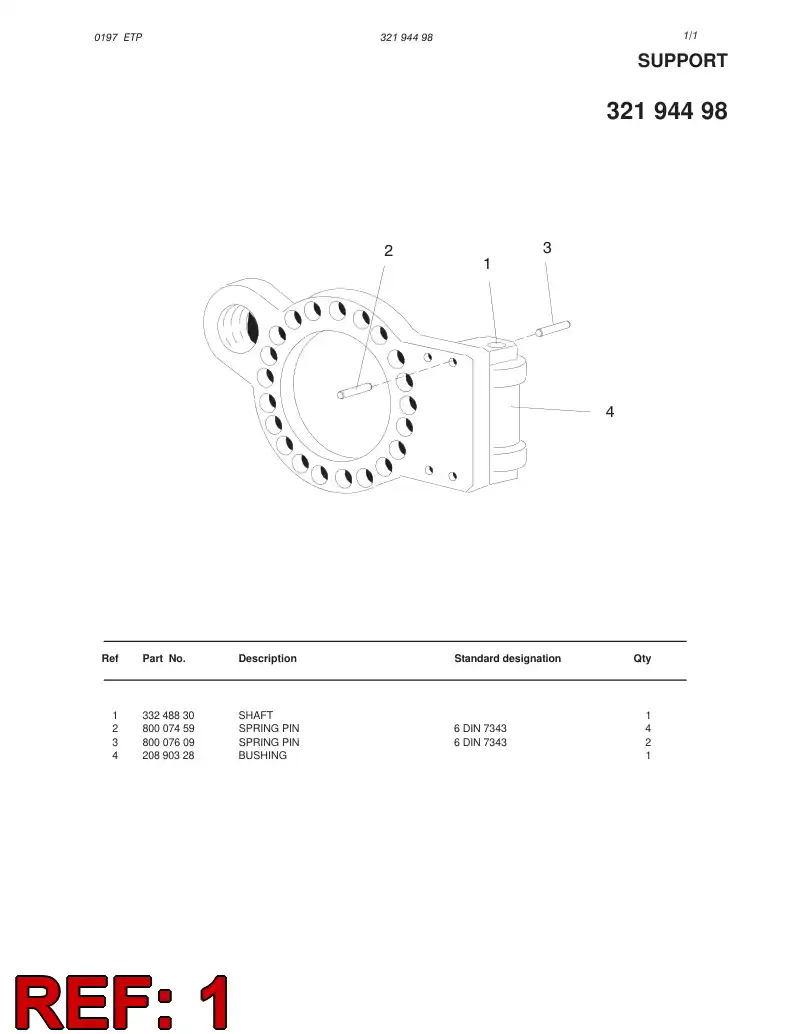33248830 332 488 30 SHAFT - Sandvik Technical Drawing