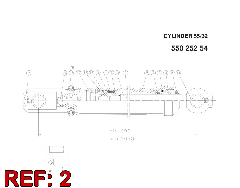 33275107 332 751 07 Rod, PISTON - Sandvik Technical Drawing