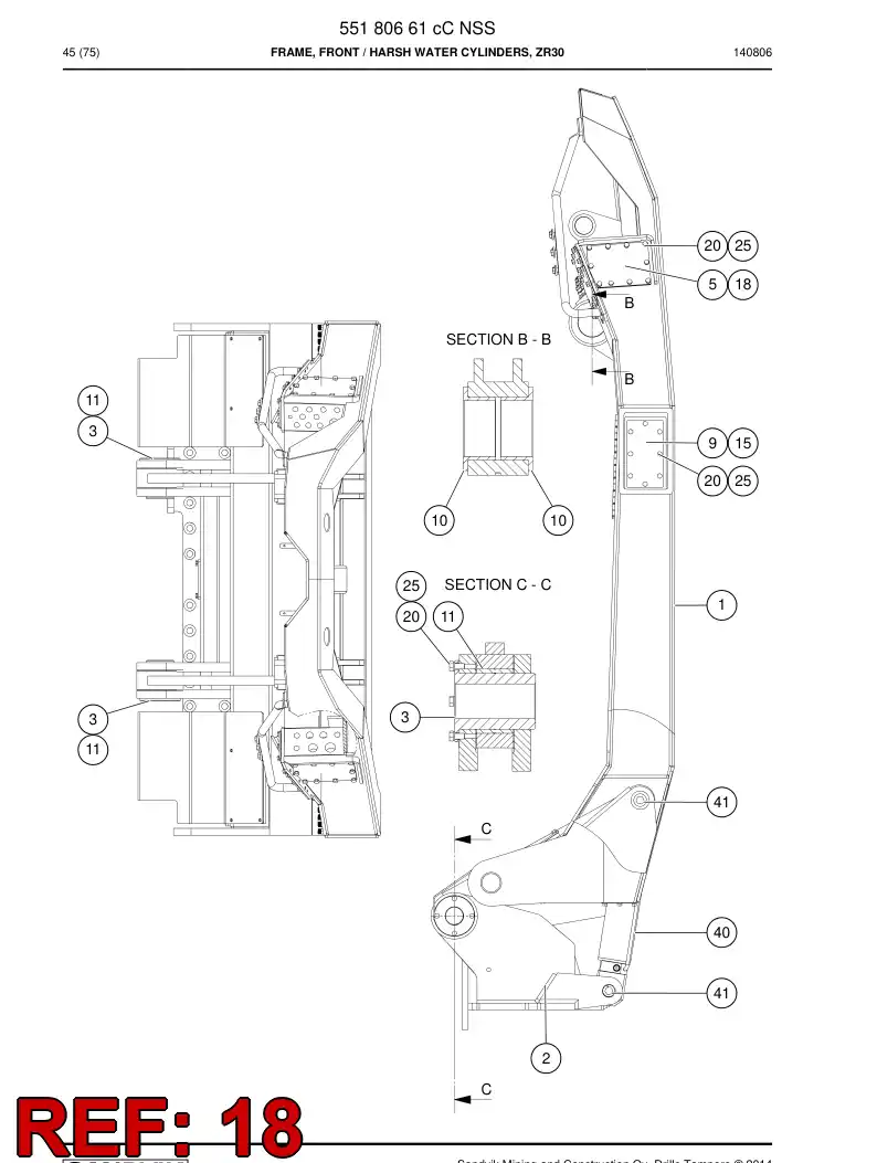 33275768 332 757 68 RUBBER SEAL - Sandvik Technical Drawing