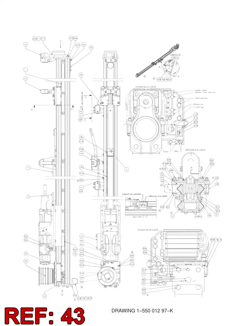 33276778 332 767 78 IMPULSE CYLINDER - Sandvik Technical Drawing