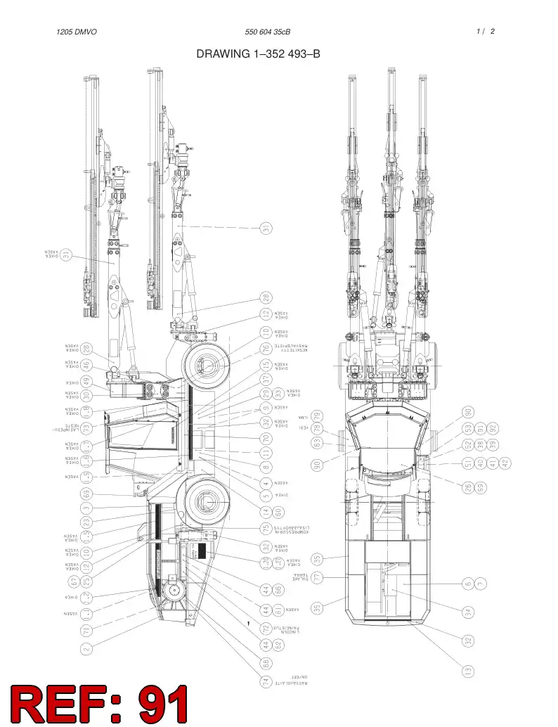 34408618 344 086 18 TRANSPORT POSITION FOR CABIN - Sandvik Technical Drawing