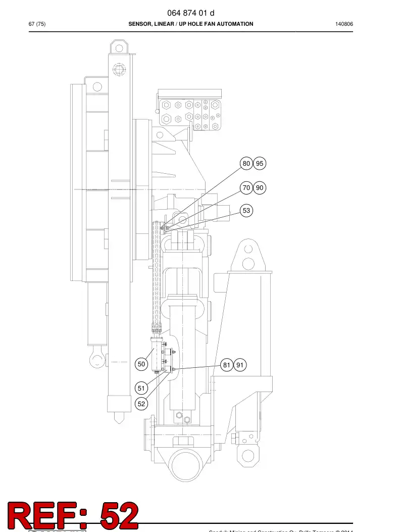 34416478 344 164 78 Plate, Mounting - Sandvik Technical Drawing