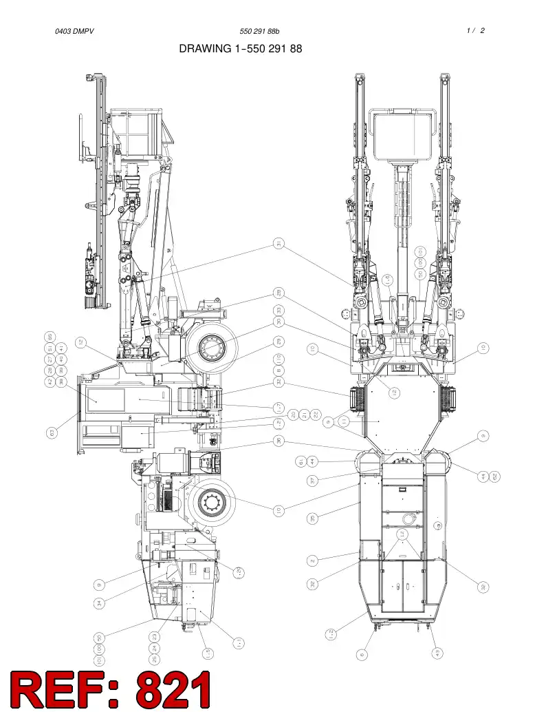 34447903 344 479 03 CAUTION BOARD SET - Sandvik Technical Drawing