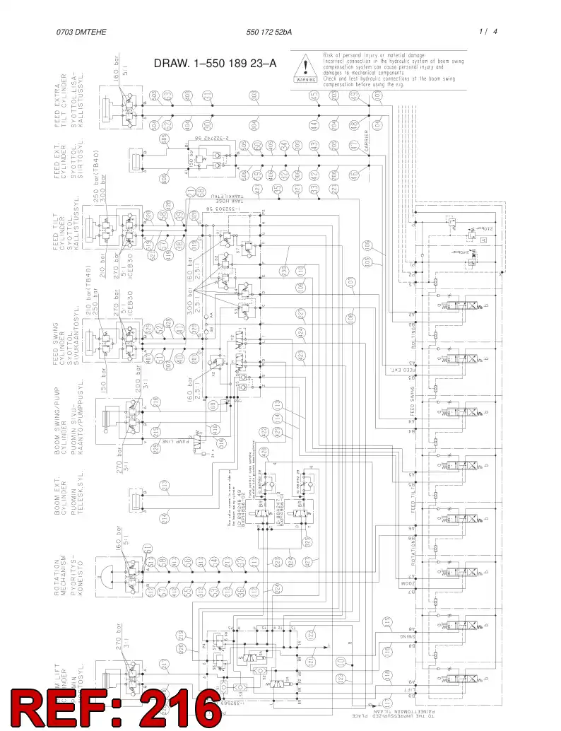 34475554 344 755 54 HOSE 216 TB 120 AND 150 - Sandvik Technical Drawing