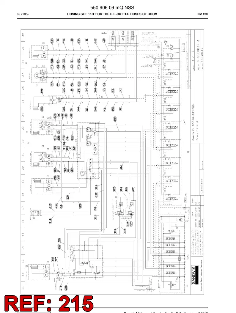 34475682a 344 756 82a HOSE 216 TB 60 - Sandvik Technical Drawing