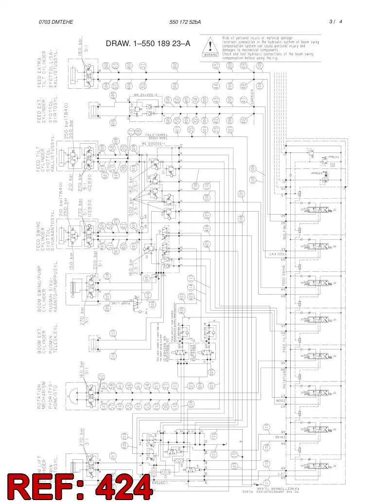 34475704 344 757 04 HOSE 424 TB 120 AND 150 - Sandvik Technical Drawing