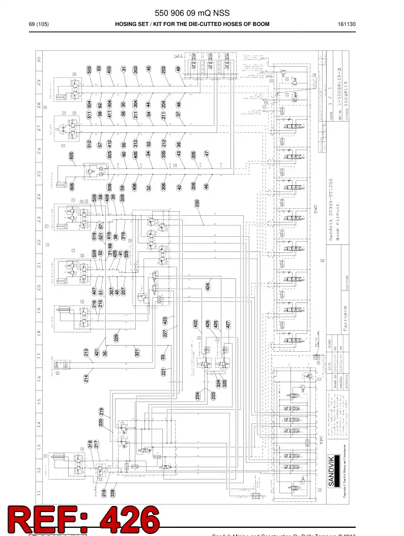 34475962a 344 759 62a HOSE 426 TB 60 - Sandvik Technical Drawing