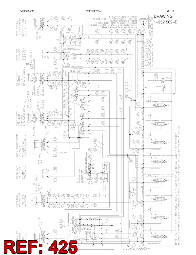 34476152 344 761 52 HOSE 425 TB 60 - Sandvik Technical Drawing