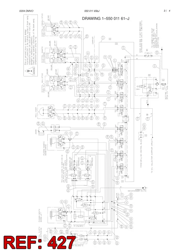 34476284 344 762 84 HOSE 427 TB 120 AND 150 - Sandvik Technical Drawing