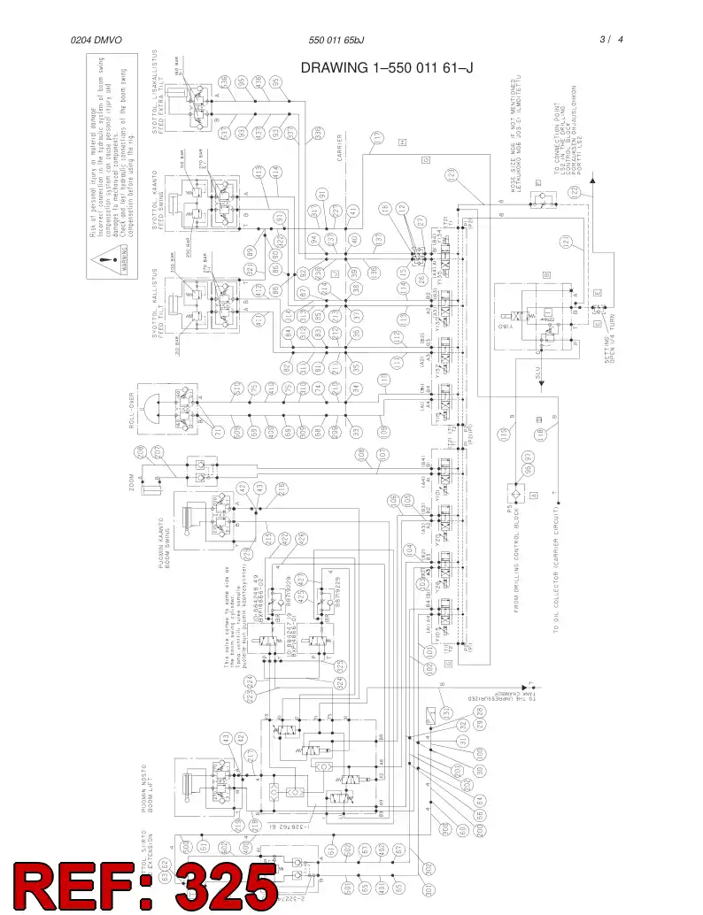34476304 344 763 04 HOSE 325 TB 120 AND 150 - Sandvik Technical Drawing