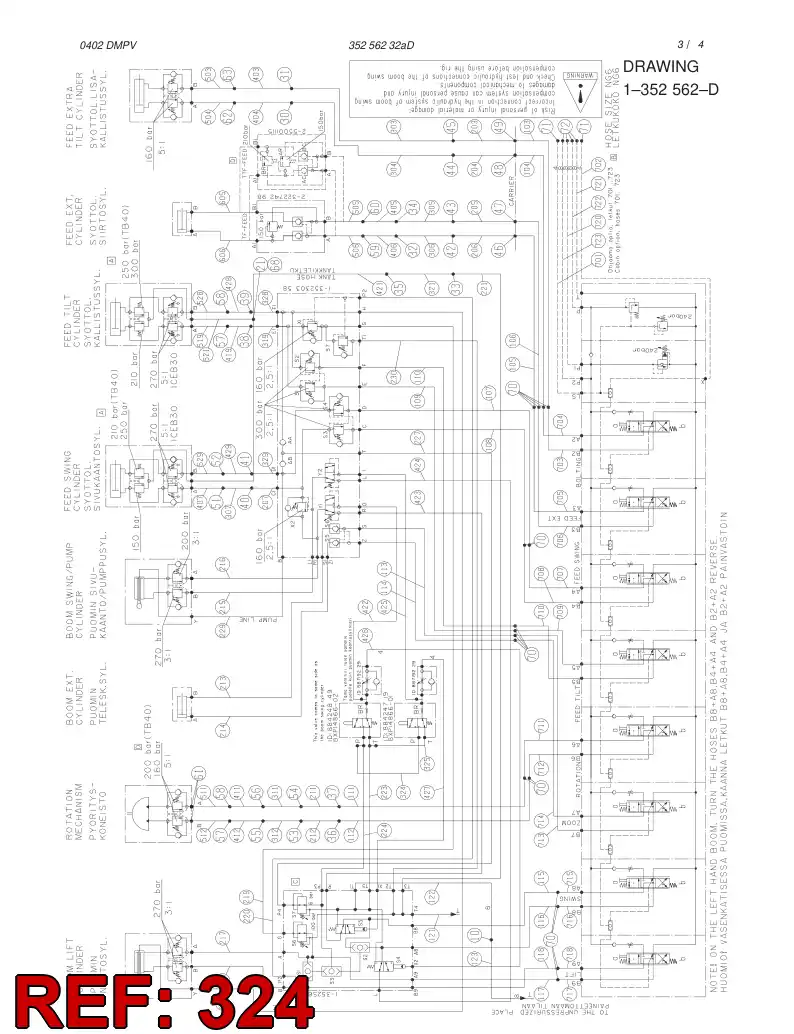 34476432 344 764 32 HOSE 324 TB 60 - Sandvik Technical Drawing