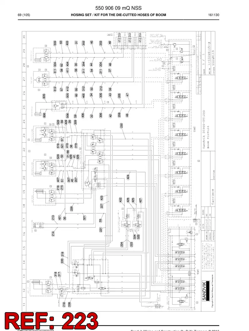 34476562a 344 765 62a HOSE 223 TB 60 - Sandvik Technical Drawing