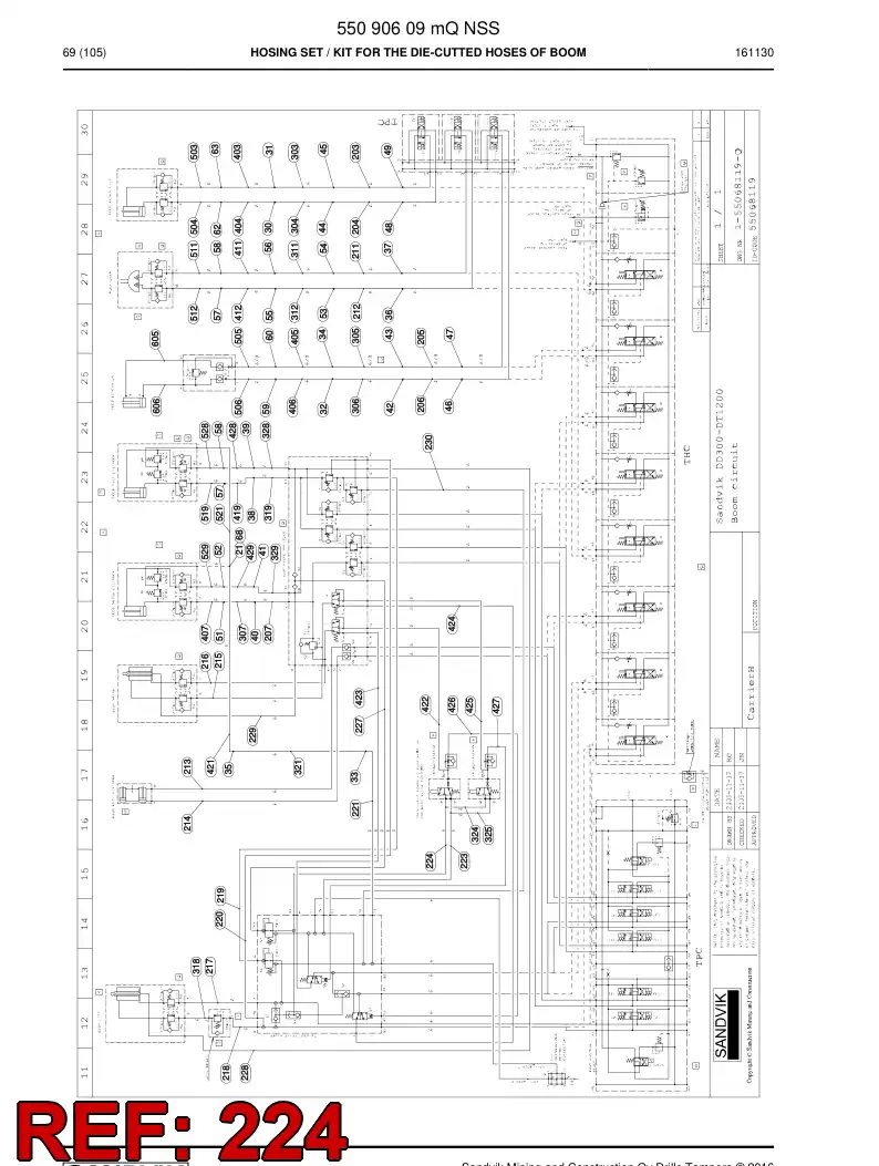 34476692a 344 766 92a HOSE 224 TB 60 - Sandvik Technical Drawing