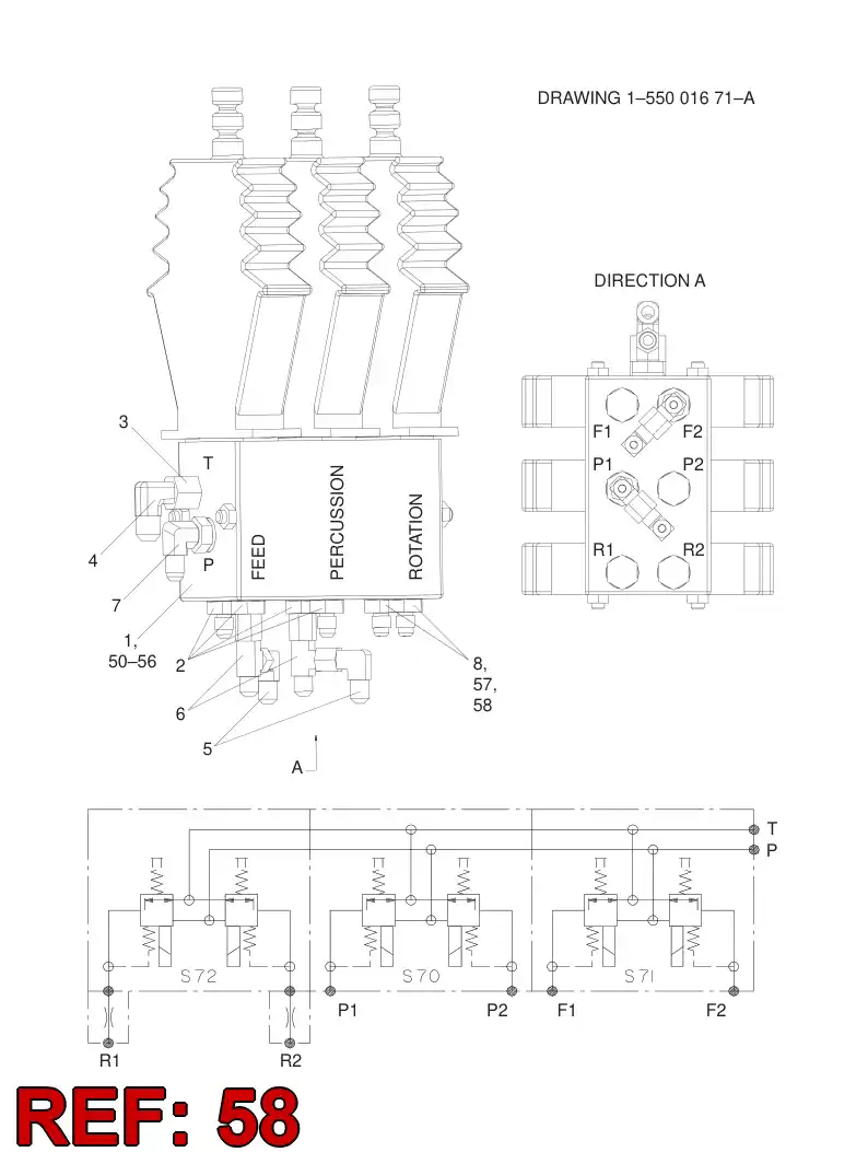 34501258 345 012 58 ORIFICE - Sandvik Technical Drawing