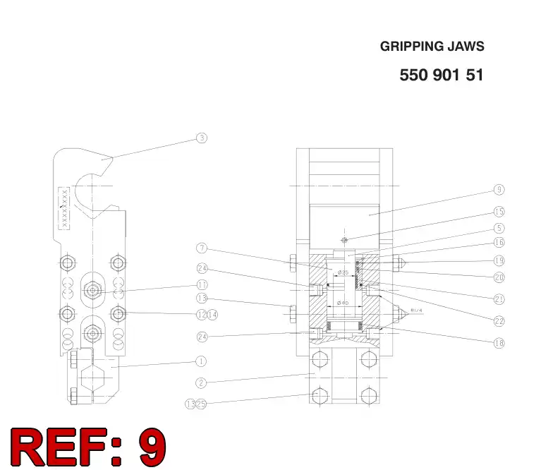 34510148 345 101 48 JAW - Sandvik Technical Drawing