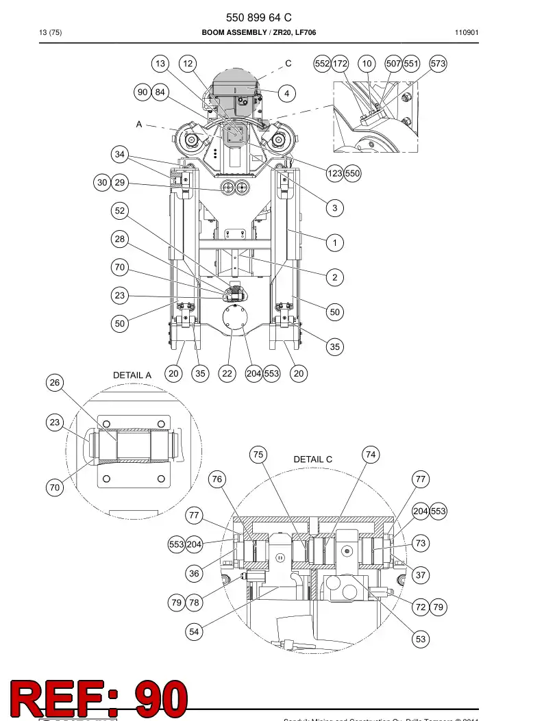 34531364a 345 313 64a Adapter assembly - Sandvik Technical Drawing