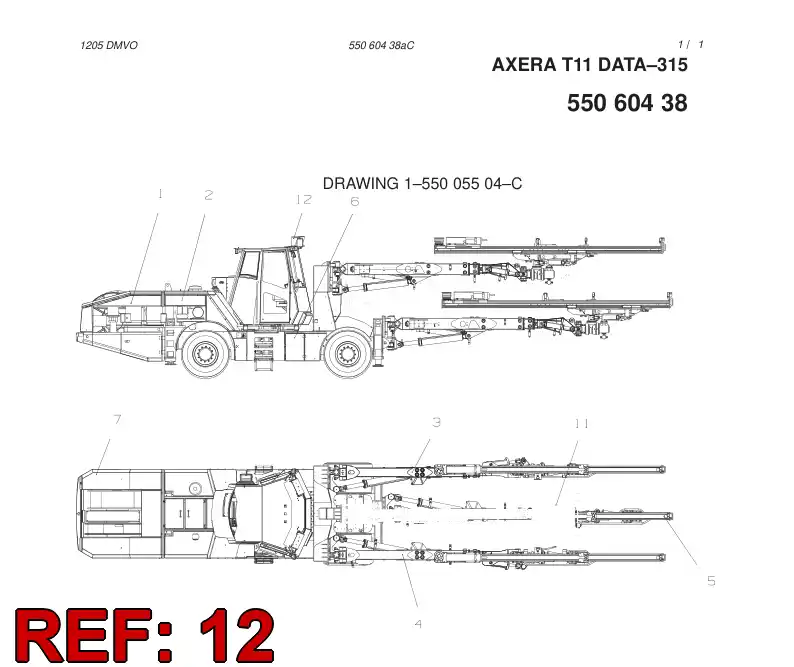 34542961 345 429 61 LIGHT ASSEMBLY - Sandvik Technical Drawing