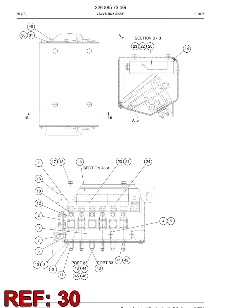 34548108 345 481 08 Plate, Mounting - Sandvik Technical Drawing