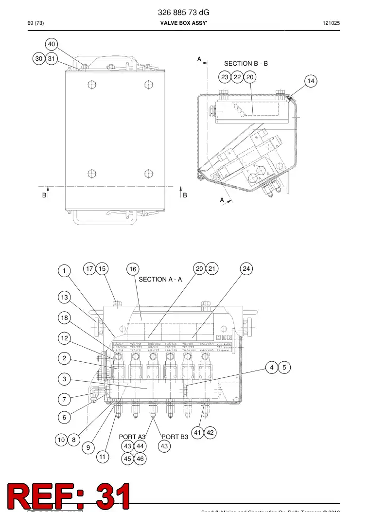 34548228 345 482 28 RUBBER PLATE - Sandvik Technical Drawing