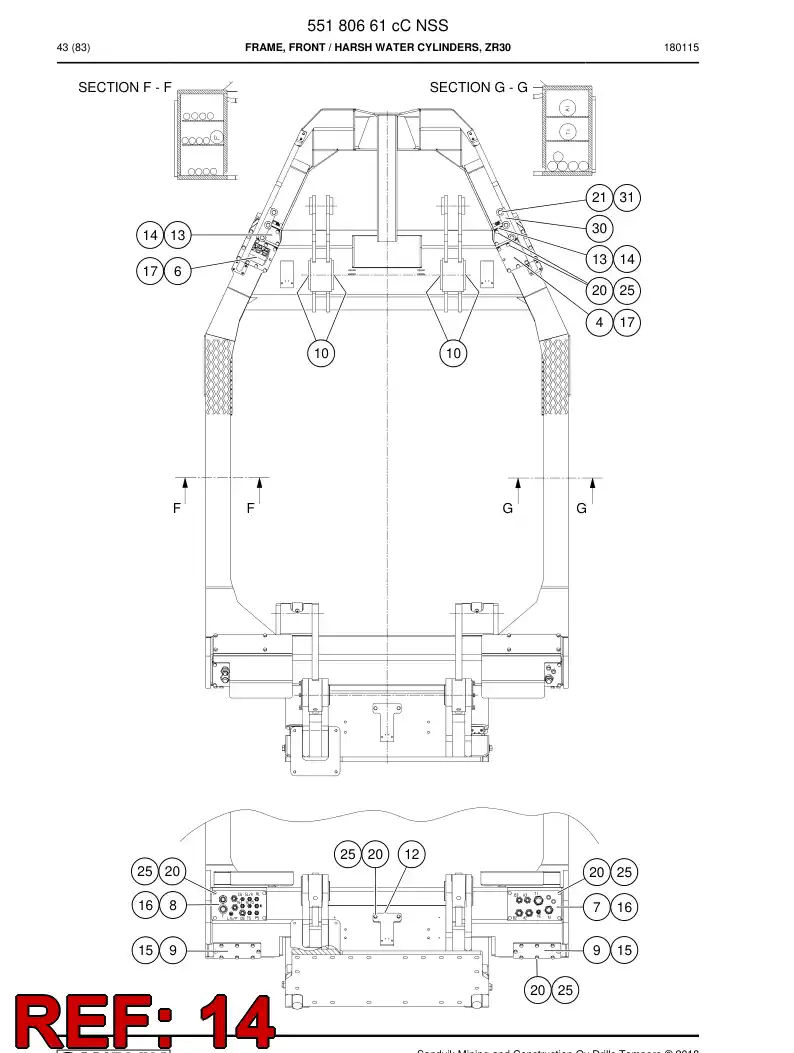 34569608a 345 696 08a RUBBER SEAL - Sandvik Technical Drawing