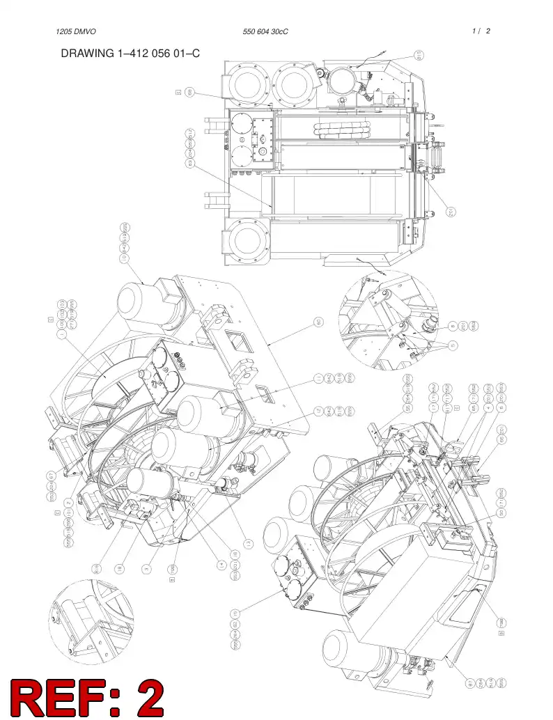 35208754 352 087 54 WATER HOSE REEL - Sandvik Technical Drawing