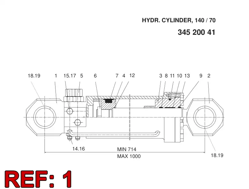 35221058 352 210 58 CYLINDER TUBE - Sandvik Technical Drawing