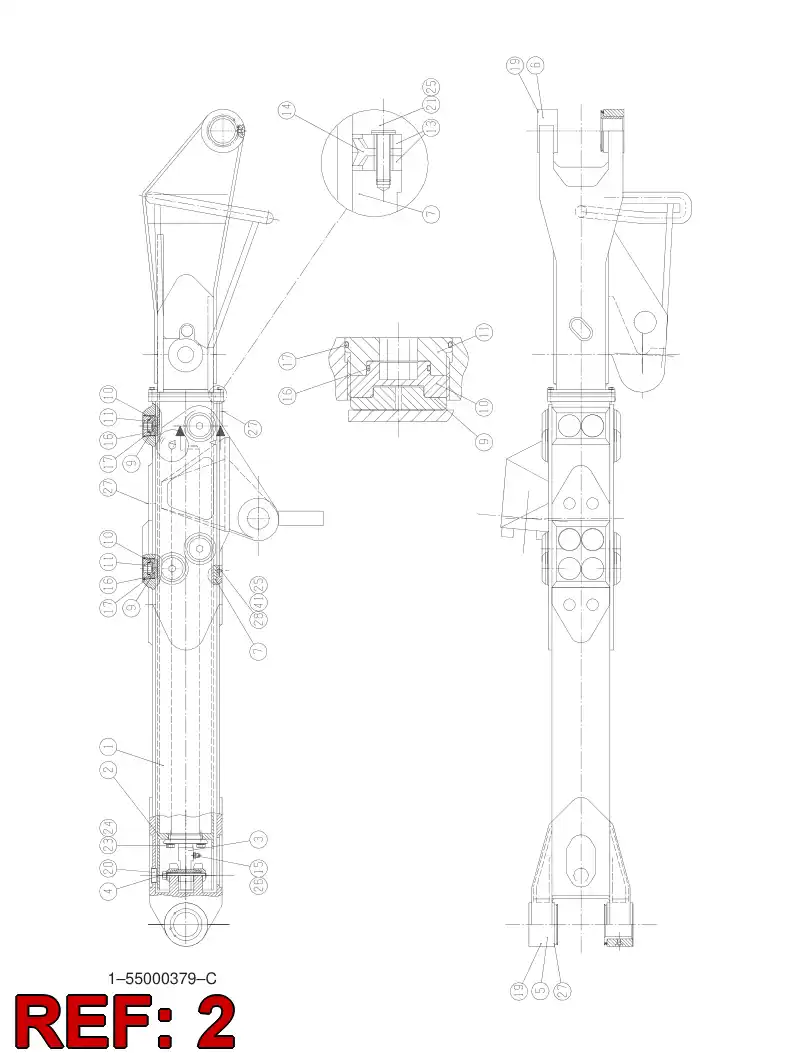 35245048 352 450 48 INNER PIPE RIGHT - Sandvik Technical Drawing