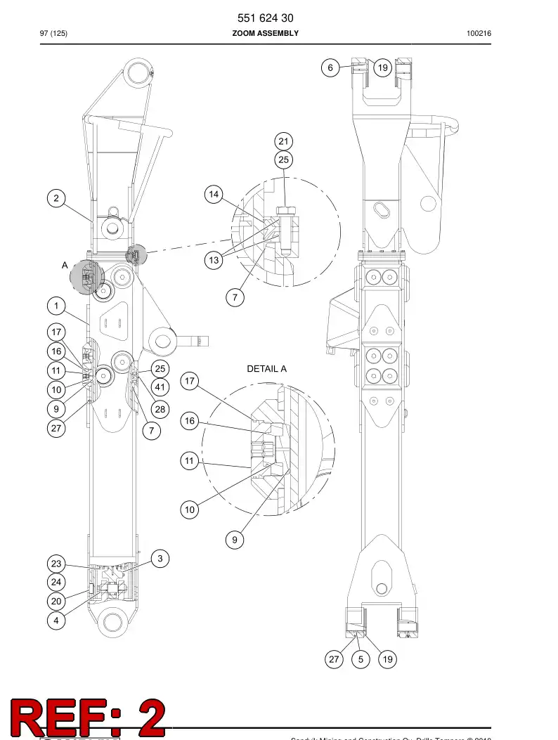 35245048b 352 450 48b INNER PIPE RIGHT - Sandvik Technical Drawing