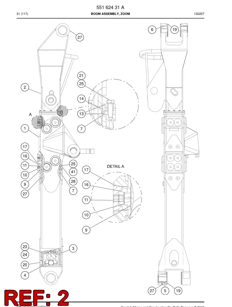 35245208e 352 452 08e inner tube - Sandvik Technical Drawing