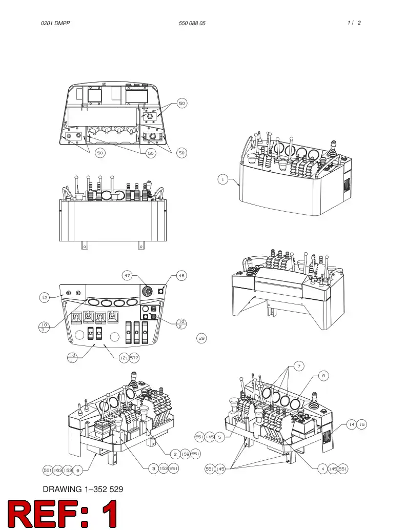 35252588 352 525 88 CONTROL PRING STEEL FRAME - Sandvik Technical Drawing