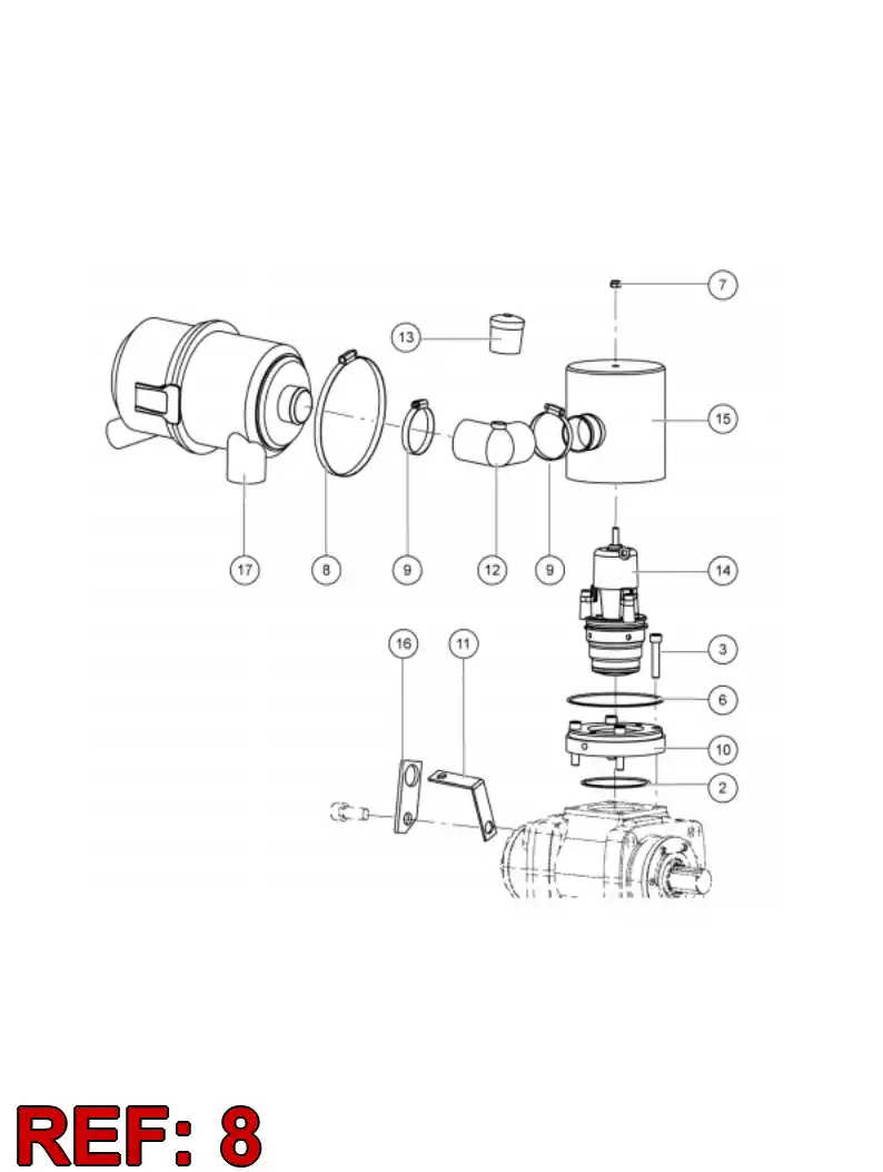 36073270 360 732 70 Clamp, Hose - Sandvik Technical Drawing