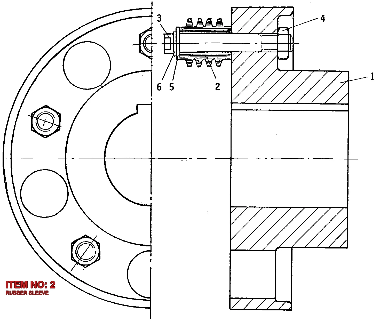 3715 0889 03 RUBBER SLEEVE - Technical Drawing