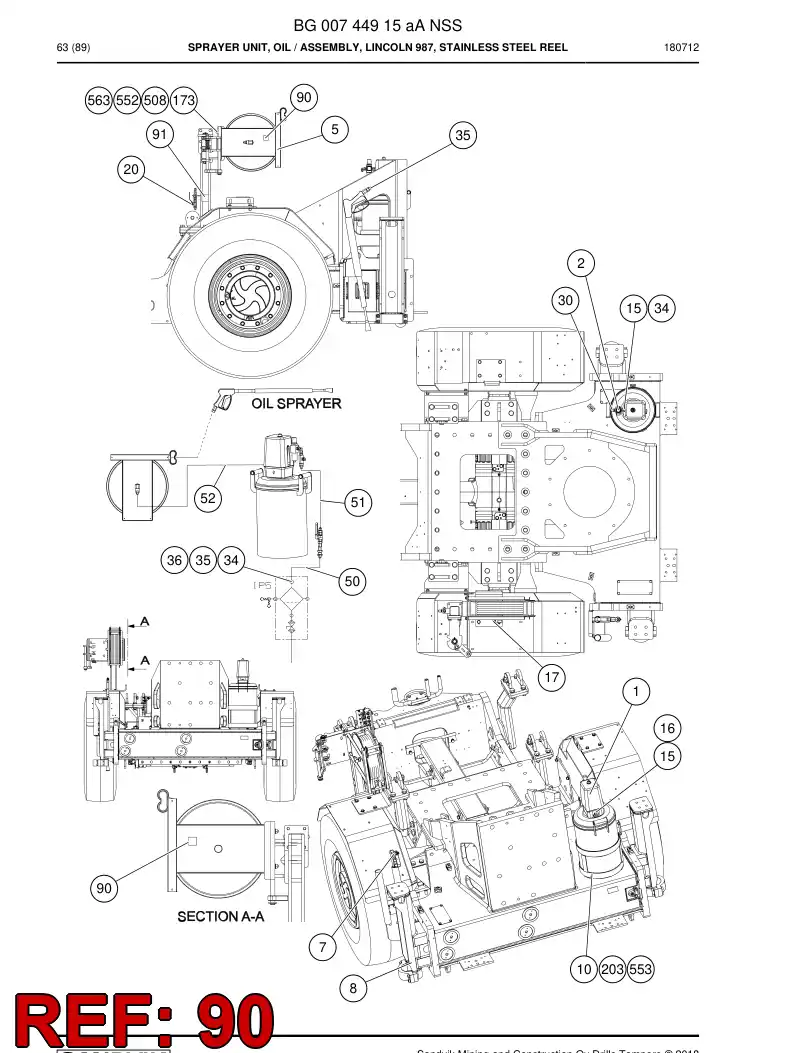 39019098a 390 190 98a SYMBOL ''OLI SPREYER UNIT'' - Sandvik Technical Drawing