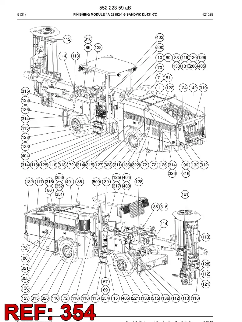 39050831 390 508 31 PLATE - Sandvik Technical Drawing