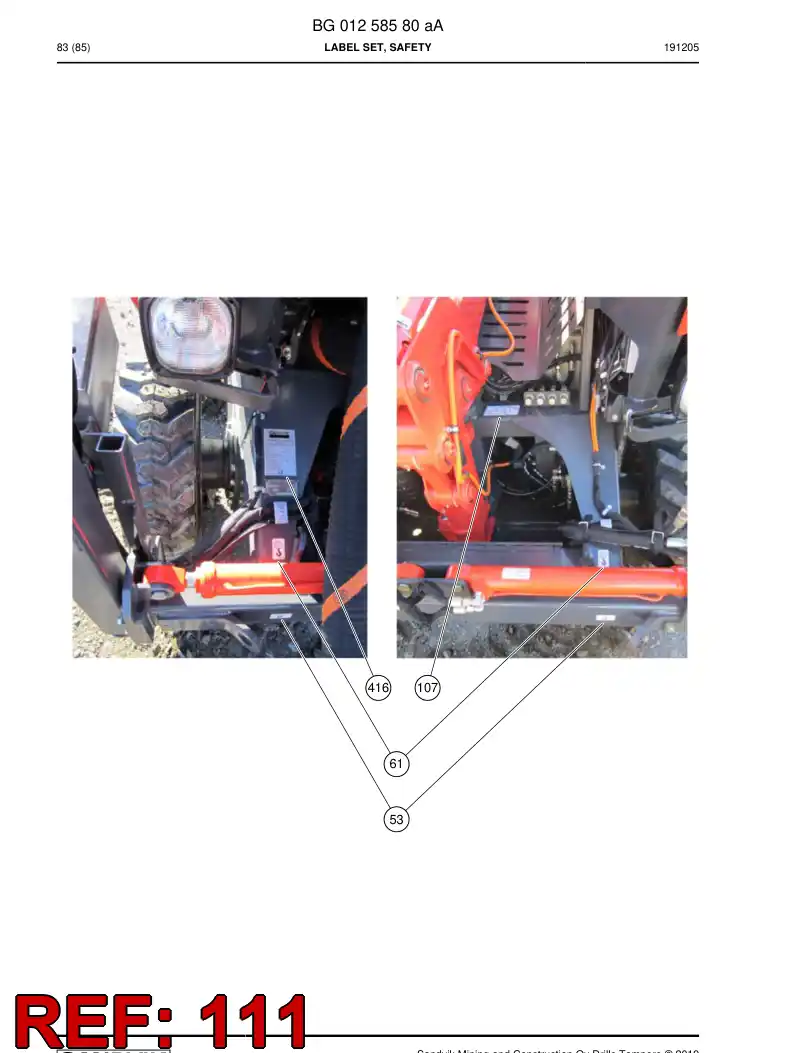 39051308b 390 513 08b Decal - Sandvik Technical Drawing