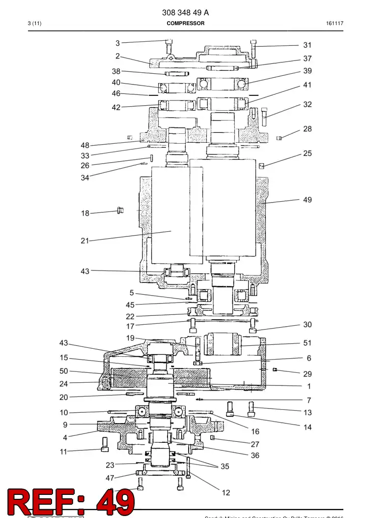 4021108 4021108 ROTOR CASING - Sandvik Technical Drawing