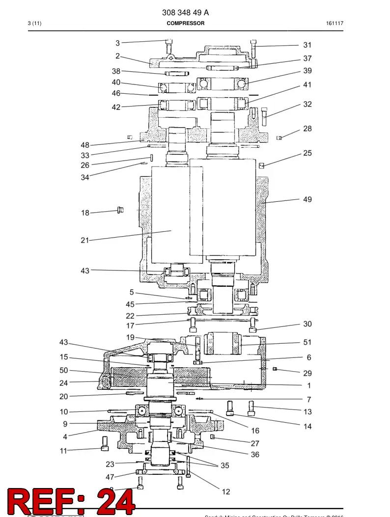 4021498 4021498 GEARBOX CASING - Sandvik Technical Drawing