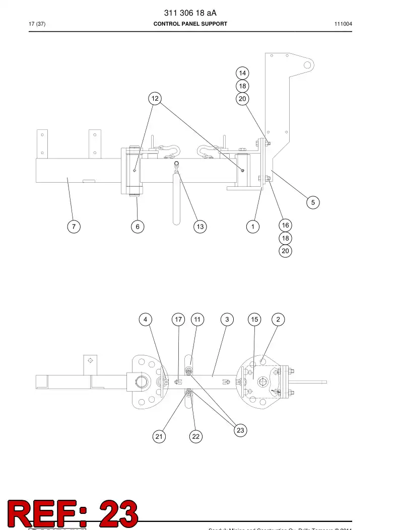 41140520 411 405 20 Hexagon nut - Sandvik Technical Drawing
