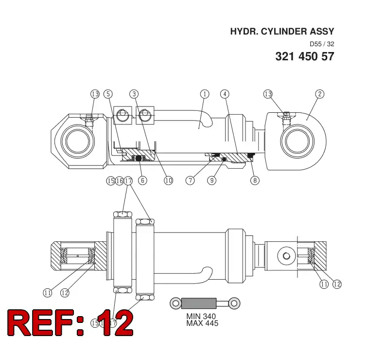 42224540 422 245 40 Circlip - Sandvik Technical Drawing