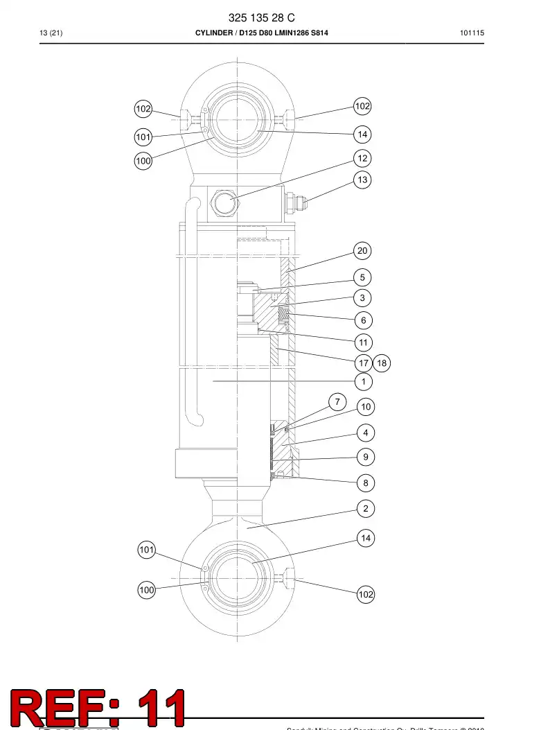 42870210b 428 702 10b O-ring - Sandvik Technical Drawing