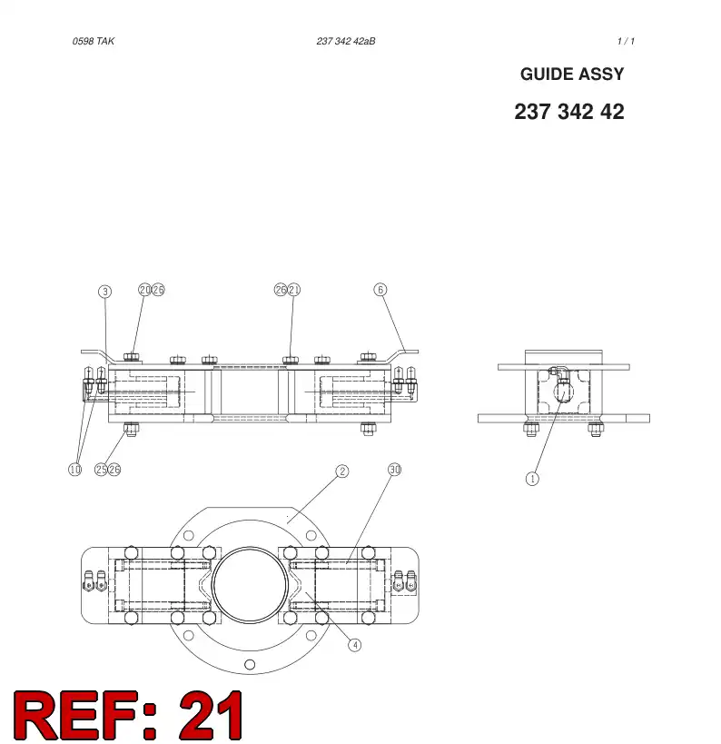 44225630 442 256 30 Hexagon head screw (full thread) - Sandvik Technical Drawing